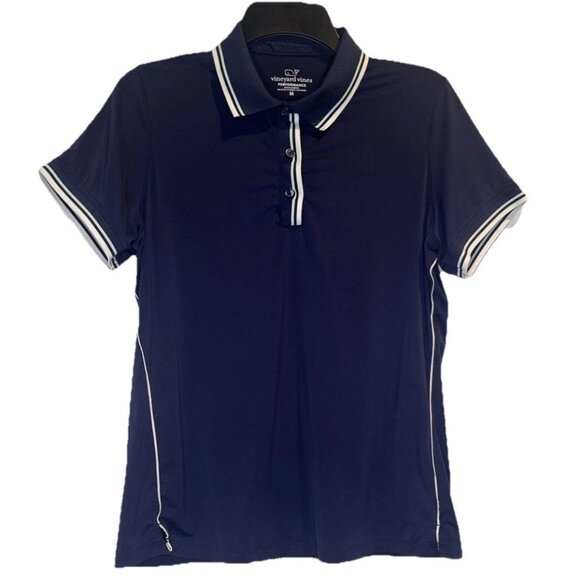 Vineyard Vines Tops - Vineyard Vines Performance Women’s Navy Blue Short Sleeve Golf Polo Shirt Top M